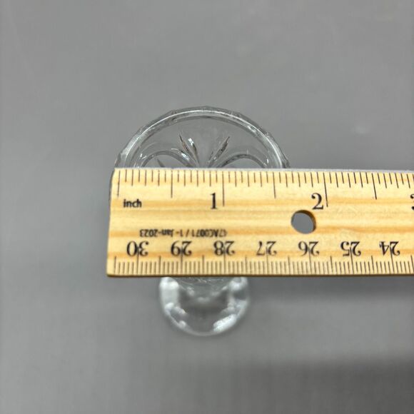 Vintage Bohemian Lead Crystal Cut Glass Bud Vase Starburst Panel Pedestal 6" - Picture 5 of 6